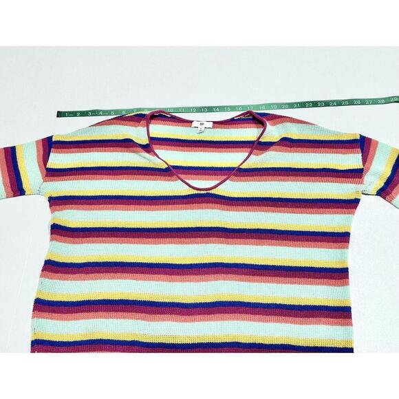 BP Womens Pullover Sweater  Multicolor Stripe Long Sleeve Lightweight Medium - Picture 8 of 15